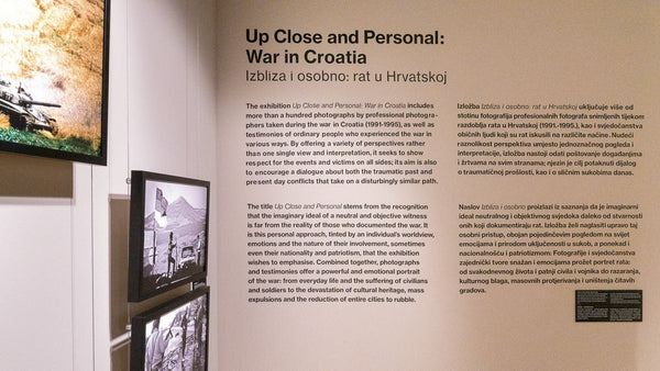 A moving exhibit inside the War Photography Museum Zagreb captures the human cost of conflict and resilience of Croatia