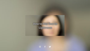 Lightroom interface showing a portrait with face blurred via masks and adjustment brush