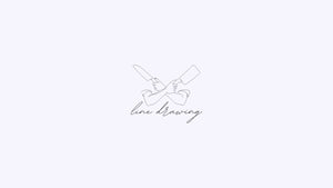 Line Drawing title with an outline illustration of crossed arms holding knives