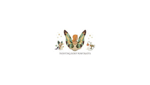 Painting Fairy Portraits title below three illustrated fairies on a white background