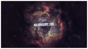 Kaleidoscope Tool title over a colorful nebula and star field