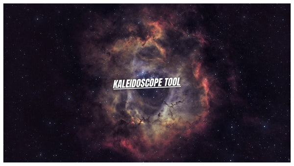 Kaleidoscope Tool title over a colorful nebula and star field