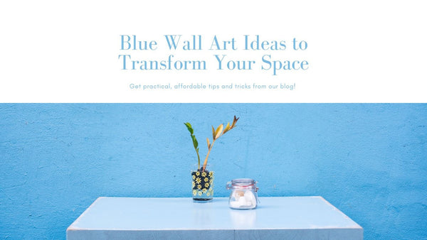Blue wall art collection featuring serene photography prints in varying tones