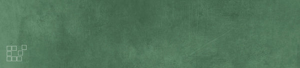 Forest green wall art banner with textured green and small outlined squares
