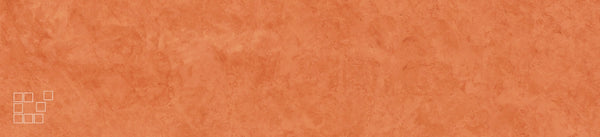 Terracotta wall art banner with warm textured plaster and small outlined squares