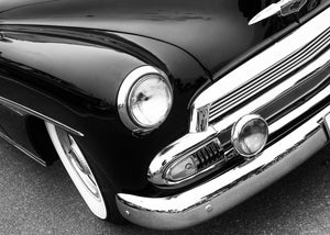 Polished chrome grille of a vintage Chevelle