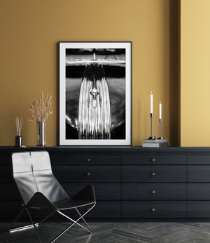 Geometric shapes of a 1950s hood ornament