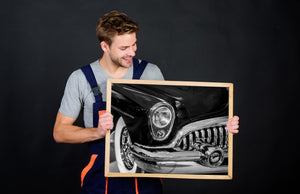 Front corner of 1950s Buick Roadmaster in fine art style