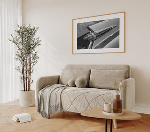 High contrast image of 1959 Cadillac fin and chrome