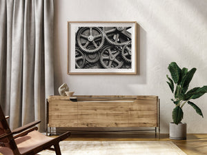 Texture and patina of antique machinery components