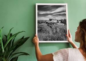 Bygone era farm vehicle print