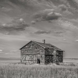 Saskatchewan Fine Art‑print van een verweerde hut