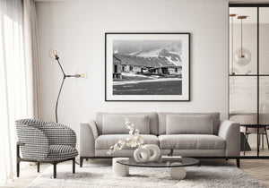 Abandoned whalers bay site captured in black and white