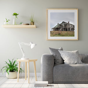 Sunset over abandoned rural farmhouse in Indiana