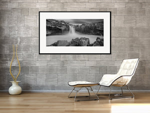 Aldeyjarfoss Iceland Landscape Black White