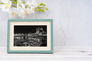 Amsterdam canal boats and Basilica wall art