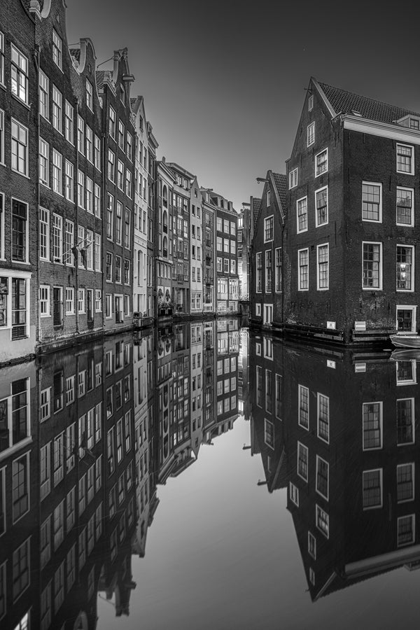 Amsterdam architecture mirrored in water