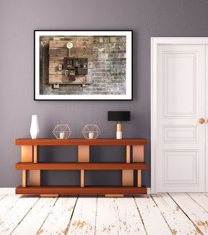 Ancient electrical panel found in an abandoned factory | Photo Art Print | Photo Art Print fine art photographic print