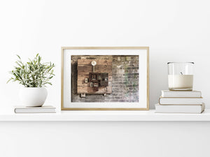 Ancient electrical panel found in an abandoned factory | Photo Art Print | Photo Art Print fine art photographic print