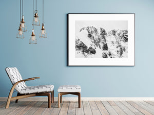 High contrast Antarctic rock and snow print