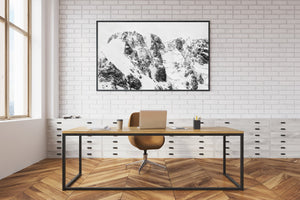 Monochrome Antarctic mountain crevasses