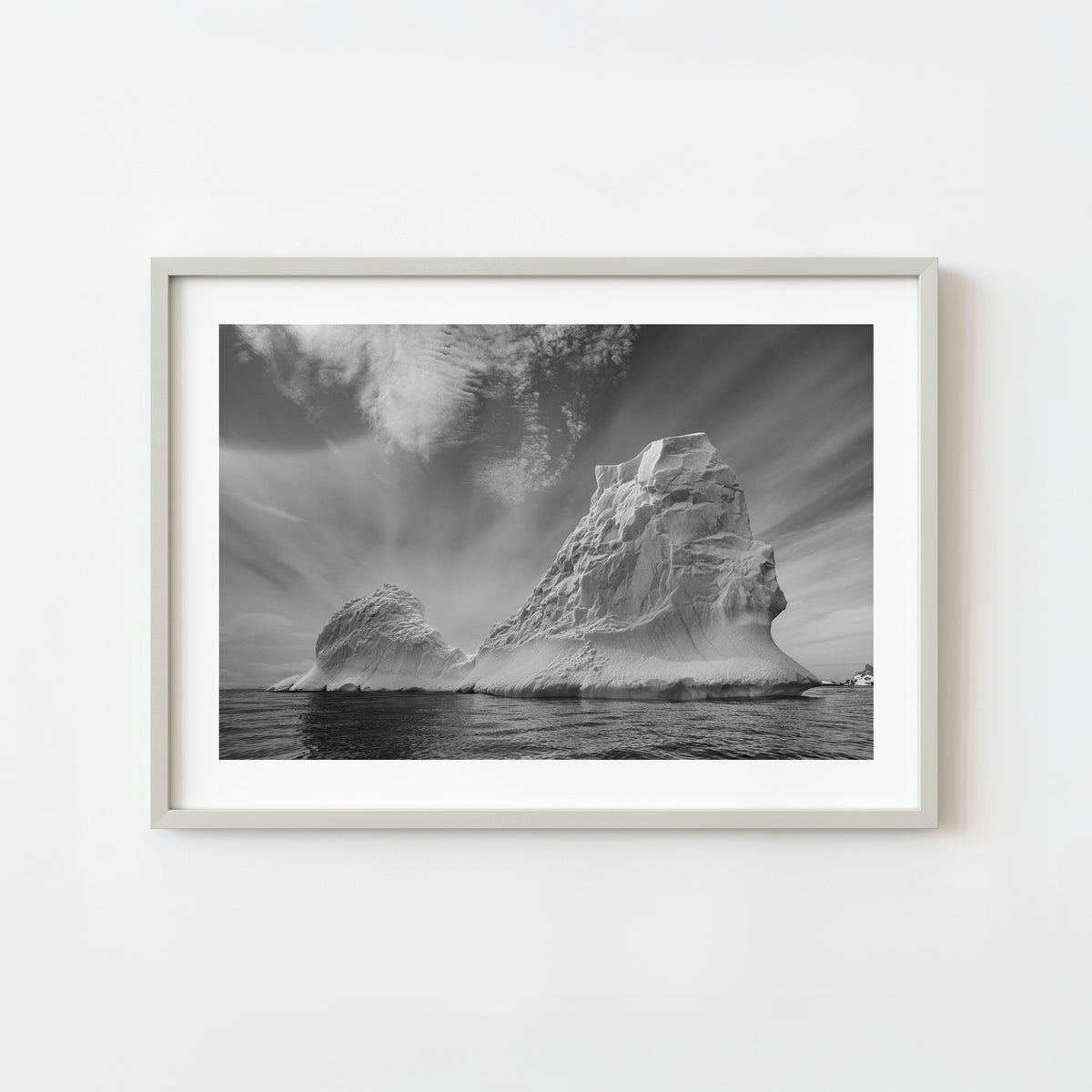 black and white iceberg photo