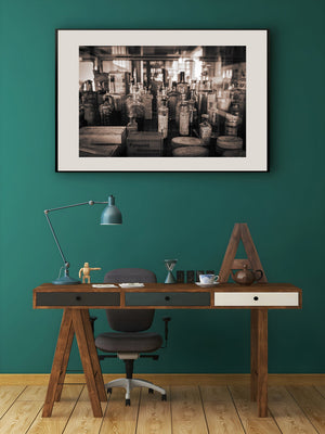 Rustic fine art photo of antique drugstore items