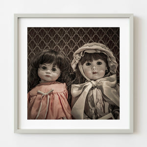 Two Antique Porcelain Dolls In Selective Color