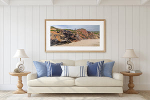 Gay Head Lighthouse stands on the ridge above colourful Aquinnah coastal cliffs.
