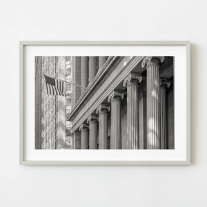 Black and White Artwork of New York City Columns