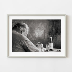 Sleeping man at restaurant table in Buenos Aires