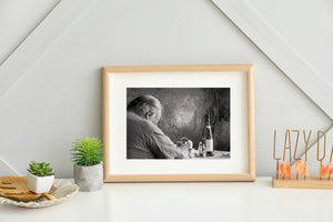 Street photography image of quiet moment indoors