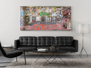 Norwegian street art on old city building