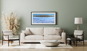 Mountain and basin landscape art