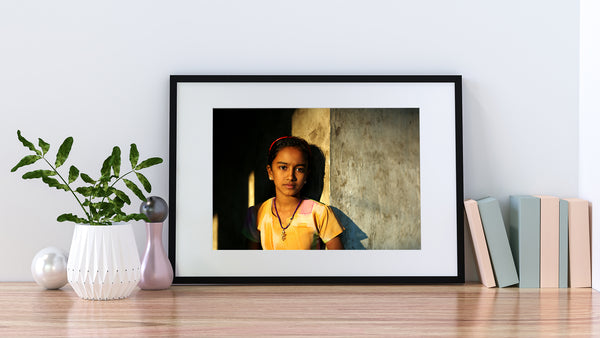 Girl in India with warm sunset hues