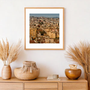 Warm sunlight reveals apartment windows and roof terraces in Beyoğlu