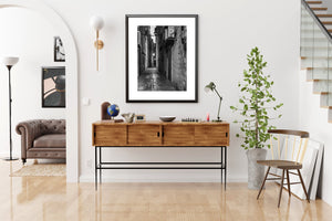 Black and white narrow lane Dubrovnik Croatia | Photo Art Print fine art photographic print