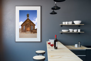 Erhaltene alte Holzkirche in der Geisterstadt Bodie, Kalifornien