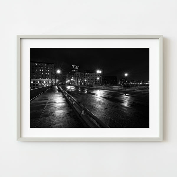 Boston Wharf Co Sign at night | Photo Art Print