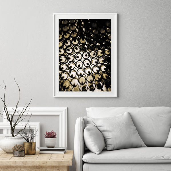 Graphic wine bottles wall art