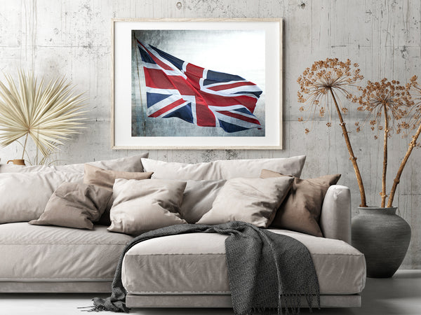 Artistic British flag with distressed texture