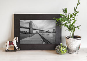 Timeless Brooklyn Bridge park benches scene