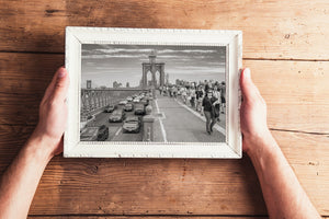 Brooklyn Bridge cityscape captured in candid style