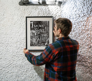 Layered writing and scratched lines form an urban pattern in Buenos Aires.