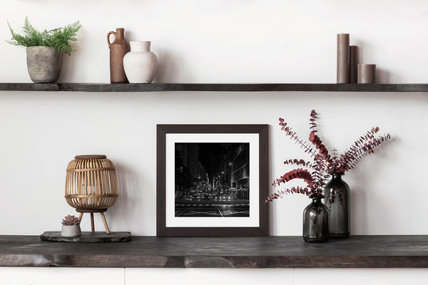 City lights and Obelisk in Buenos Aires – black and white wall art