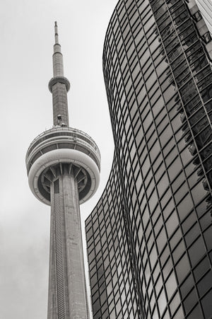 Zwart-wit CN Tower-kunst