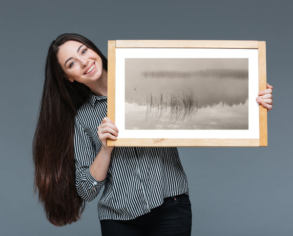 Sepia-toned calm water scene