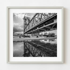 Burlington Canal Lift Bridge black and white reflection Hamilton Ontario