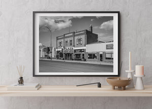 Old small town plaza building in Chamberlain Saskatchewan