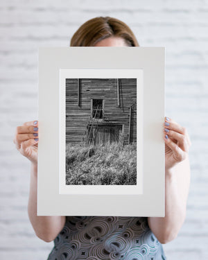 Old abandoned grain elevator structure in Saskatchewan